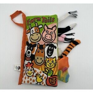 Jellycat Farm Tails Baby Crinkle Soft Toy Sensory Early Learning Cloth Book